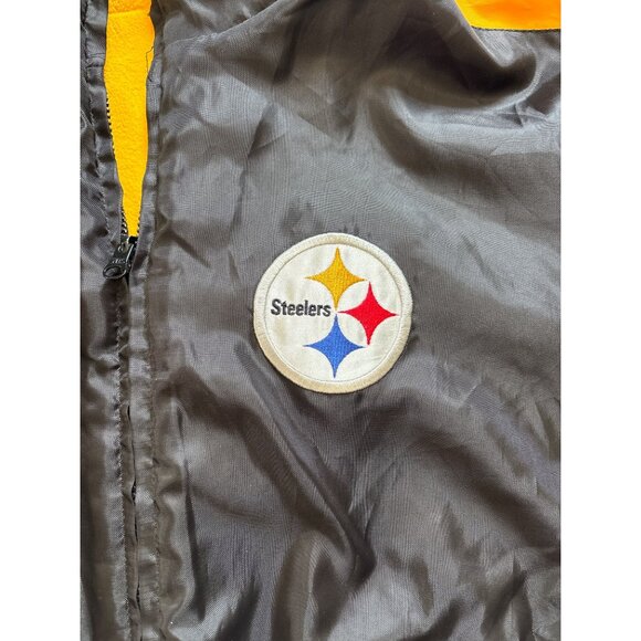 Steelers Black & Yellow Full-Zip Jacket w/ Logo Embroidery Polyester reversible - Picture 6 of 9